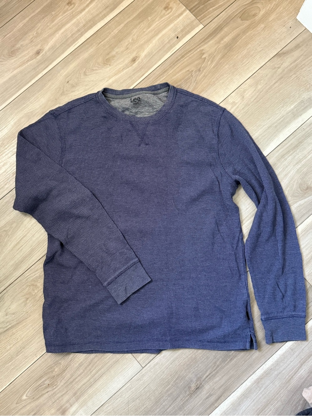Lee Navy Blue Waffle Knit Long Sleeve Shirt